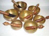 Seven Chakra set of Small size Tibetan Singing Bowls