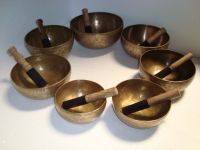 Seven Chakra set of Medium size Tibetan Singing Bowls