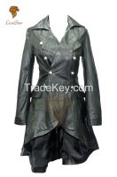 Long Leather Matrix / Victorian Coat For Ladies