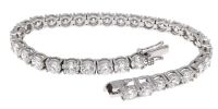 Sterling Silver Jewelry Bracelet w/5mm Round CZ