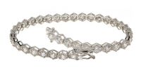 Sterling Silver Jewelry Six Facet Bracelet w/3mm CZ