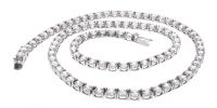 Sterling Silver Jewelry Necklace w/4mm Round CZ