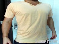 Mens V Neck Poly / Cotton Blend Blank Coloured  T-Shirts