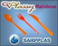 Plassy Rainbow Disposable Plastic Cutlery