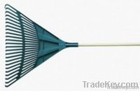 24 teeth plastic leaf rake with wood handle