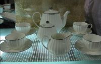 coffee set with silver line