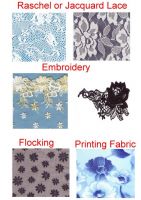 Lace, embroidery, printing fabric for lingerie & garment