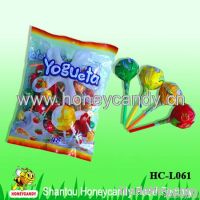 21g Double Flavor Yoghurt Lollipop with Soft Chewy Candy Filling