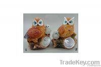 resin owl decoration with solar light