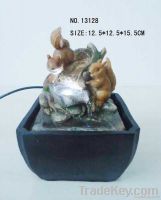 resin squirrel tabletop fountain