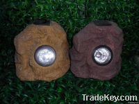 cement decorative garden stone with solar light