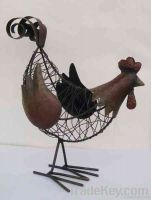 metal decorative hen and rooster