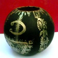 Ceramic vase Orient black and gold
