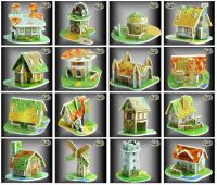 mini house puzzle model