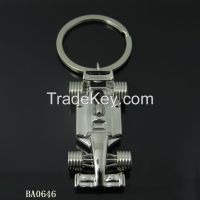 racing car shape metal key chain