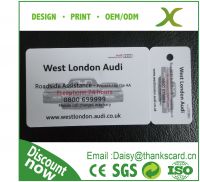 Plastic combo card/Plastic Audi Snap-off card /Plastic QR barcode key tags(CR80+1 keytag)