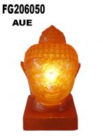 FIBERGLASS BUDDHA HEAD LAMP WITH BASE