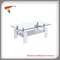 Elegant Coffee Table, Tempered Glass with MDF legs