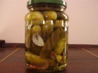 PICKLED CUCUMBER IN GLASS JAR