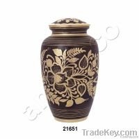 Engraved Flower Brass Urn