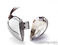 Heart shape crystal usb flash drive
