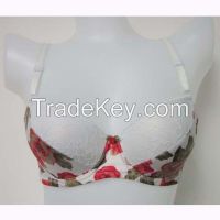 Women's Balconnet Bra with Rose Print