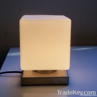 Glass cube touch table lamp