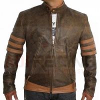 X-Men Wolverine Origins Bomber Style Brown Real Leather Jacket All sizes