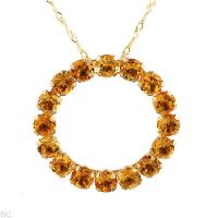 CITRINE/YELLOW/10K/GOLD NECKLACE