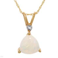 YELLOW/10K/GOLD OPAL NECKLACE