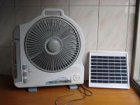 Solar Rechargeable Fan with LED Light(12"-I)