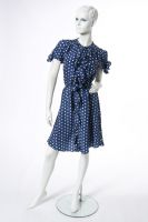 Fleur Wood Blue & White Dot Silk Dress