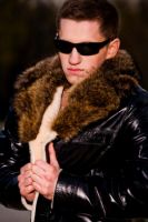 leather coat , leather coat