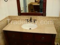 Beige Botticino Classico Marble Bathroom Countertops & Vanity Tops