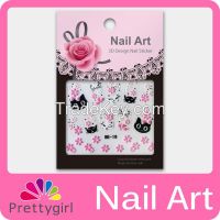 3d Nail Art Sticker Lovely Flower Butterfly Cat Nail Printer Decoration