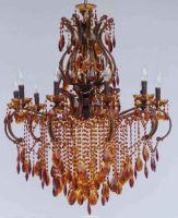 Crystal Chandelier with Brown Crystal