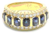 Sapphire diamond gold ring