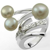 STERLING SILVER PEARL RING - HRSS0588