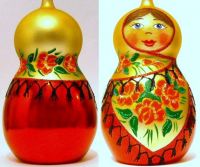 Mouth Blown Glass Matryoshka Christmas Tree Ormanent Made in Poland