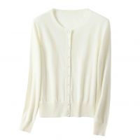 2026 Lady's Woollen Sweater Round-neck button-up fashionable outerwear
