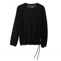 2026 Lady's Woollen Sweater Hollowed-out asymmetrical drawstring