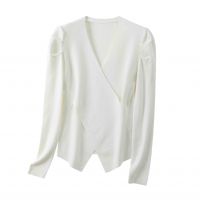 2026 Lady's Woollen Sweater French V-neck style makes you look slimmer