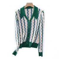 2026 Lady's Knitted shirt Wave pattern Elegant temperament