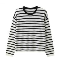 2026 Lady's Woollen Sweater Crew neck Striped top