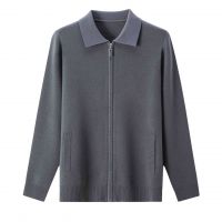2026 Men's  Woollen Sweater Lapel-collar Zipfront Cardigan