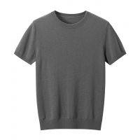2026 Men's T-Shirt Solid Color Crewneck Short-sleeved Top
