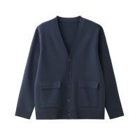 2026 Men's Woollen Coat V-neck Button-up Cardigan