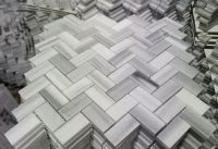Herringbone style marble mosaics