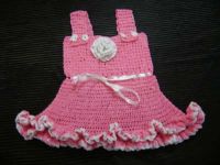 Crochet Pink Strap dress for baby girls