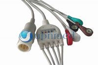 one piece 5-lead ECG cable with leadwires